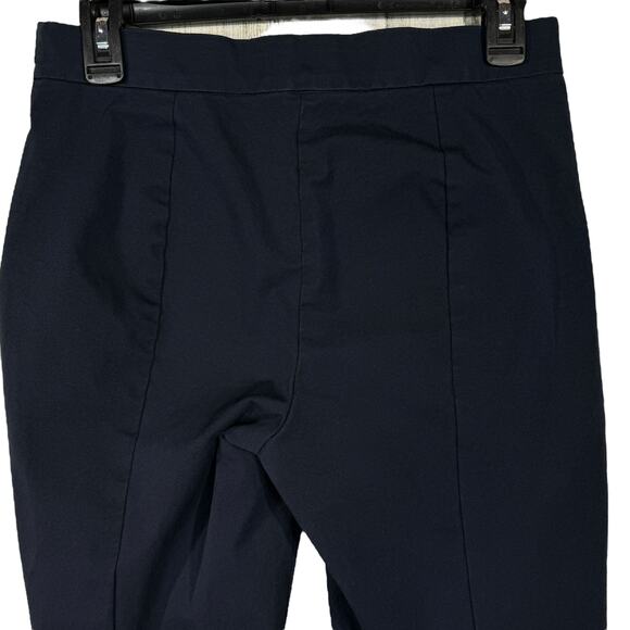 Everlane SZ 8 Dress Pants Flat Front Side Zip Elastic Waist Mid-Rise Navy Blue - Picture 4 of 8